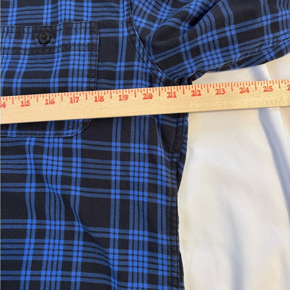 Crew Sportsmen’s Outfitter Blue Plaid Flannel Shirt Men’s Medium Cotton - Picture 5 of 9
